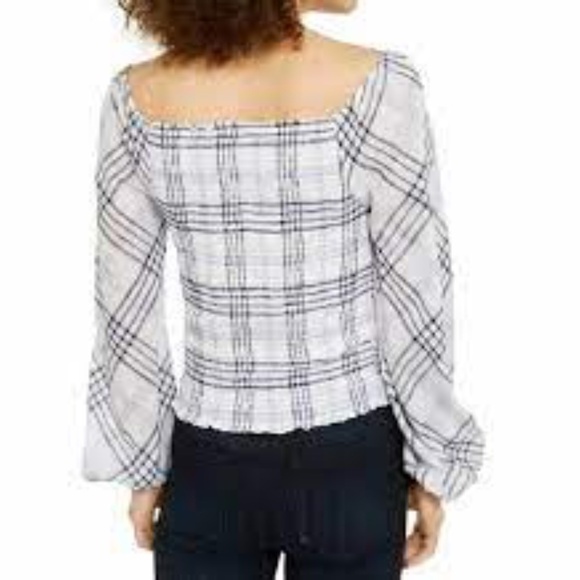 INC Smocked Plaid Blouse - Picture 3 of 9